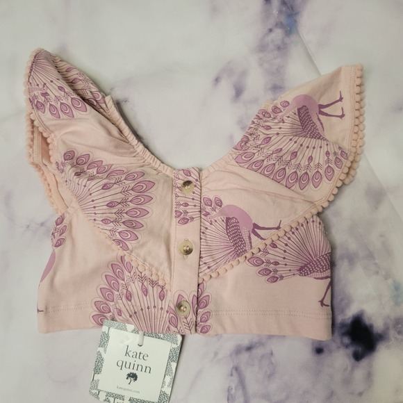 Kate Quinn Pink Peacock Ruffle Top - Picture 4 of 4